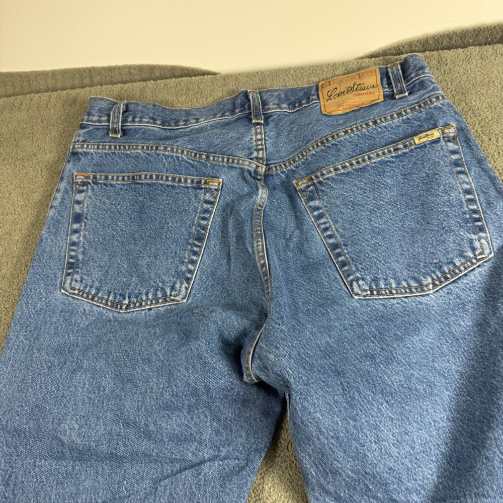 Levi Strauss Signature Mens Regular Fit Blue Jeans 40x30 Medium Wash Denim